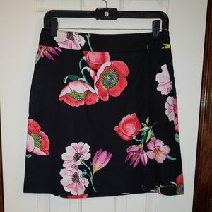 Ann Taylor Size 4 Cotton Blend Floral Print Pencil Skirt